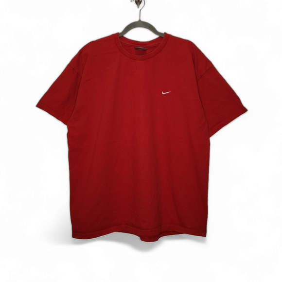 Vintage Nike Swoosh Embroidered XL Silver Gray Tag Red VTG Y2K - Picture 1 of 5